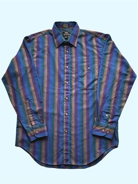 Vintage 90s Sears Men’s Store Long Sleeve Button Down Vertical Stripe Medium